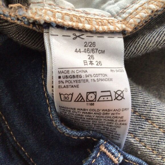 GAP 1969 distressed jeans true skinny high rise waist waisted stretchy size 2/26 - Picture 5 of 12